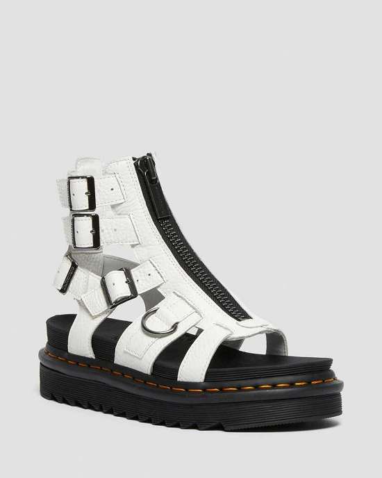 Sandalias Ligeras Dr. Martens Olson Zipped Strap Mujer Blancos MX-79342